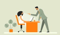 Une personne gérant calmement un collègue agressif au travail